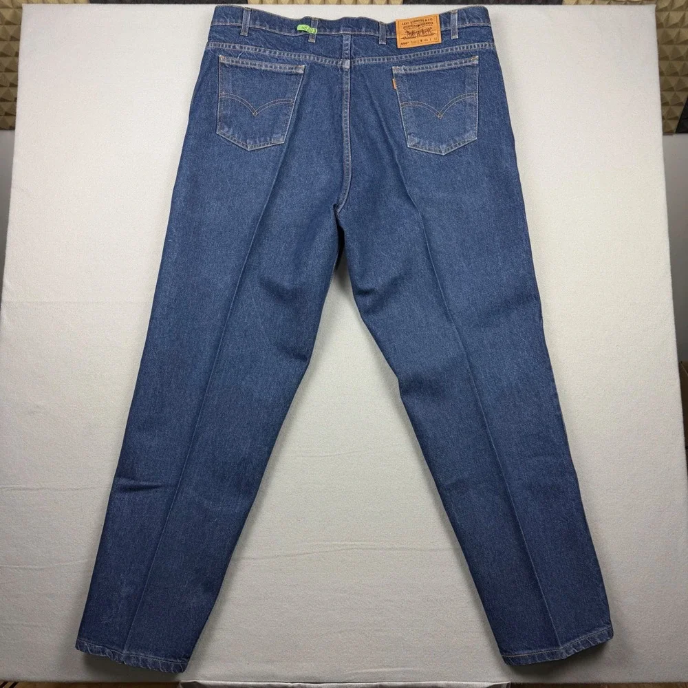 Vintage Levi's 550 Mens 44x32 Blue Relaxed Fit Tapered Leg Orange Tab Jeans 1996